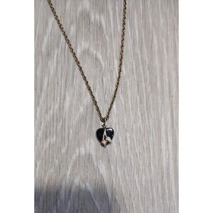 Vintage Black Onyx Heart With 10k Black Hills Gold Leaves (C© Co. 10k)